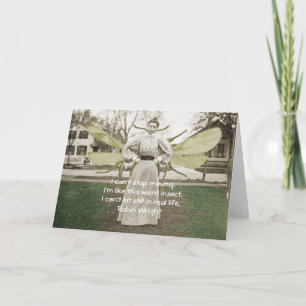 1890's Fidgety Insect Woman Foto en quote Kaart