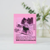 1890s fiets en racycle briefkaart (Staand voorkant)