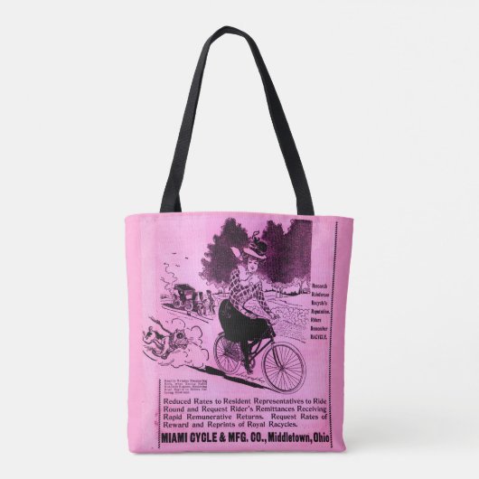 1890s fiets en racycle tote bag (Achterkant)