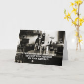 1890'S FOTO GRAPPIG VERJAARDAG MAN OP TELEFOONFLES KAART (Gele Bloem)