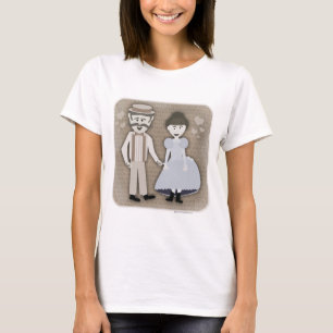 1890s Leuk Paar Victoriaans Stijl Cartoon T-shirt