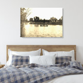 1890's Lords Park Elgin Illinois Lagoon Pavillion Canvas Afdruk (Insitu (Slaapkamer))