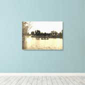 1890's Lords Park Elgin Illinois Lagoon Pavillion Canvas Afdruk (Insitu (Houten vloer))