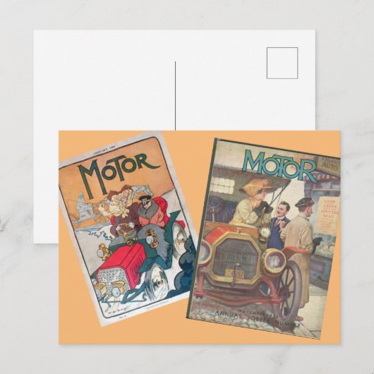 "1890's Motor Cover Postcard" Briefkaart (Voorkant / Achterkant)
