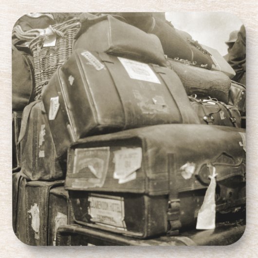 1890's REISLUGAGE-TEAMSTER WAGON SUITCASE Bier Onderzetter (Voorkant)