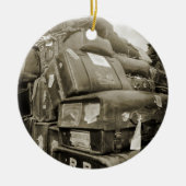 1890's REISLUGAGE-TEAMSTER WAGON SUITCASE Keramisch Ornament (Voorkant)