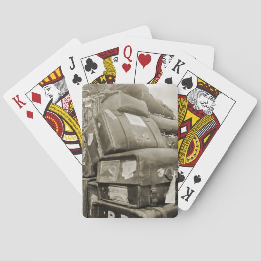 1890's REISLUGAGE-TEAMSTER WAGON SUITCASE Pokerkaarten (Achterkant)