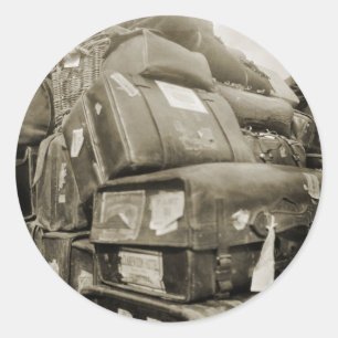 1890's REISLUGAGE-TEAMSTER WAGON SUITCASE Ronde Sticker
