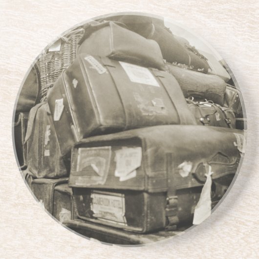 1890's REISLUGAGE-TEAMSTER WAGON SUITCASE Zandsteen Onderzetter (Voorkant)