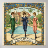 1890s Victoriaans Zwemkleding Advertentie Poster (Voorkant)
