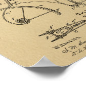 1891 Bicycle Lijst Design Patent Art Print (Hoek)