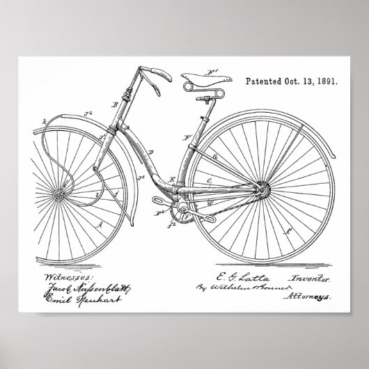 1891  brochure met fietspatroon poster (Voorkant)