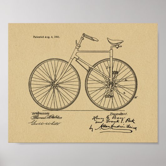 1891  brochure over fietspatroon — Kunstafdrukken Poster (Voorkant)