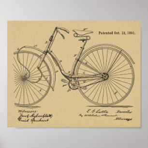 1891  brochure over fietspatroon — Kunstafdrukken Poster
