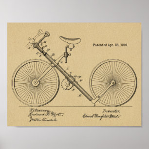 1891  fietspataderafdrukken voor fietspatronen poster
