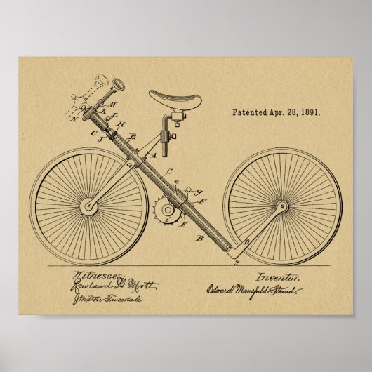 1891  fietspataderafdrukken voor fietspatronen poster (Voorkant)