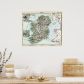 1891 Kaart van Ierland Poster (Keuken)