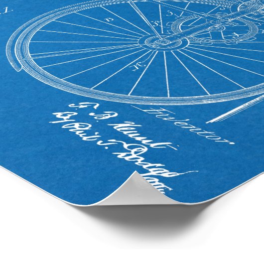 1891 Kettingloze Art voor fietspatronen Poster (Hoek)