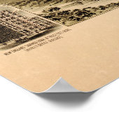1891 Map of Fort Worth, Texas Birds Eye Uitzicht Poster (Hoek)