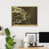 1891 Map of Puget Sound - Washington, Britse kolon Poster (Thuiskantoor)