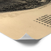 1891 Marlborough, NY Birds Eye Uitzicht Panoramic Poster (Hoek)