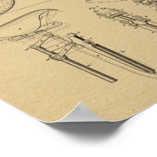 1891 ontwerp voor fietsontwerp - Kunstafdrukken v Poster (Hoek)