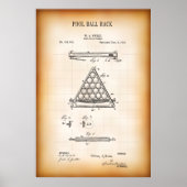 1891 POOL BALL RACK PATENT POSTER (Voorkant)