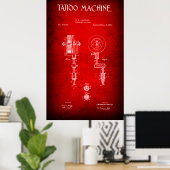 1891 TATTOO MACHINE PATENT POSTER (Thuiskantoor)