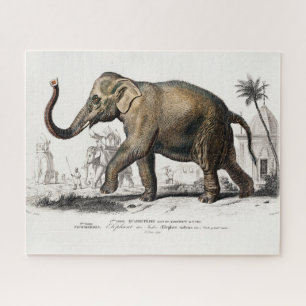 1892 Asiatische olifantenillustratie Legpuzzel
