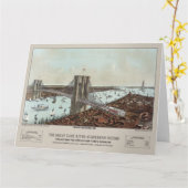 1892 Currier & Ives Brooklyn Bridge, Verenigde Sta Kaart (Gele Bloem)