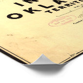 1892 Kaart van de Indische en de Oklahoma-gebieden Poster (Hoek)