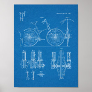 1892 Kunstafdrukken voor ophanging van fietsen Poster