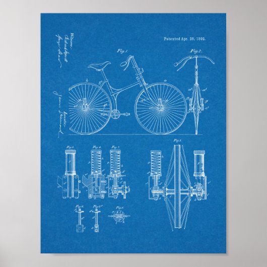 1892 Kunstafdrukken voor ophanging van fietsen Poster (Voorkant)