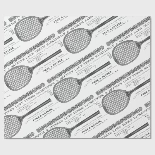 1892 Tennis Racquet Lawn Tennis Sport Cadeaupapier (Vlak)