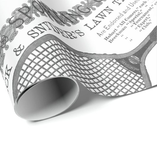 1892 Tennis Racquet Lawn Tennis Sport Cadeaupapier (Rol Hoek)