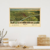1892 Waco, TX Bird's Eye Uitzicht Panorama Poster (Keuken)