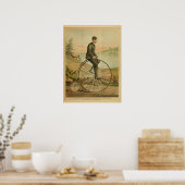 1893 Bicycle High Wheel Penny Farthing Art Print (Keuken)
