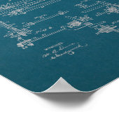 1893  blauwdruk voor fietsenritten afdrukken poster (Hoek)