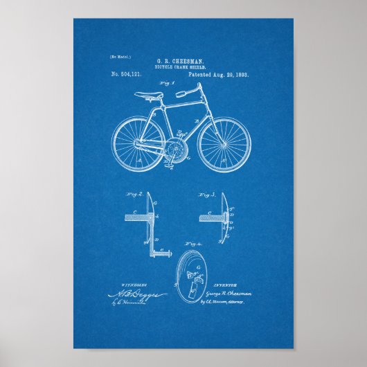 1893  blauwdruk voor fietspatronen poster (Voorkant)