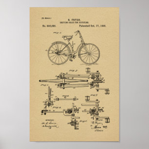 1893 brochure met fietspatroon poster