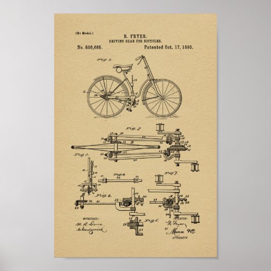 1893  brochure met fietspatroon poster (Voorkant)