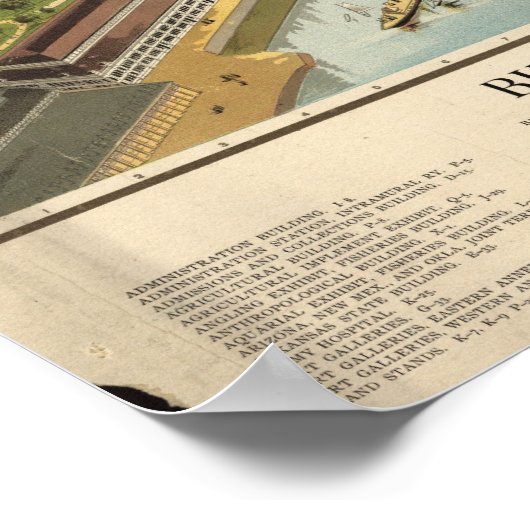 1893 Chicago, IL Birds Eye View Panoramic Map Poster (Hoek)