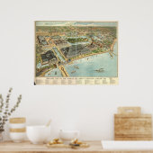 1893 Chicago, IL Birds Eye View Panoramic Map Poster (Keuken)