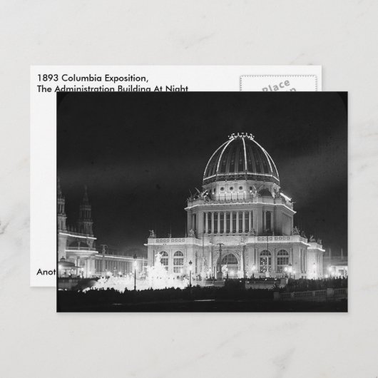 1893 Columbia Exposition, Administration Building Briefkaart (Voorkant / Achterkant)