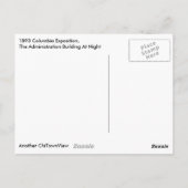 1893 Columbia Exposition, Administration Building Briefkaart (Achterkant)
