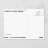 1893 Columbia Exposition, Palace of Mechanic Arts Briefkaart (Achterkant)