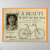1893 fietsenmagazijn en kunstartikel Poster (Voorkant)