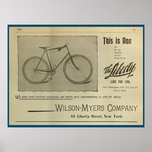 1893  fietsenmagazijn en kunstwerk Poster (Voorkant)