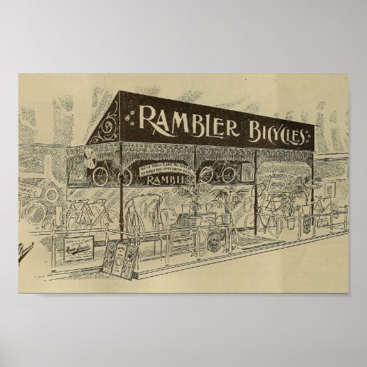 1893  fietsenmagazijn en kunstwerk Poster (Voorkant)