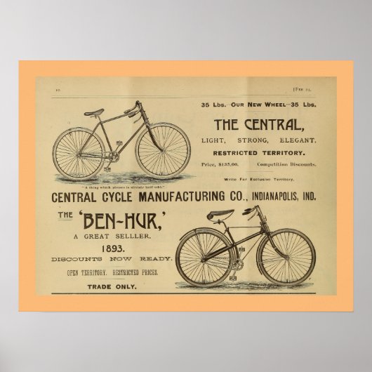 1893 fietsenmagazijn en kunstwerk Poster (Voorkant)